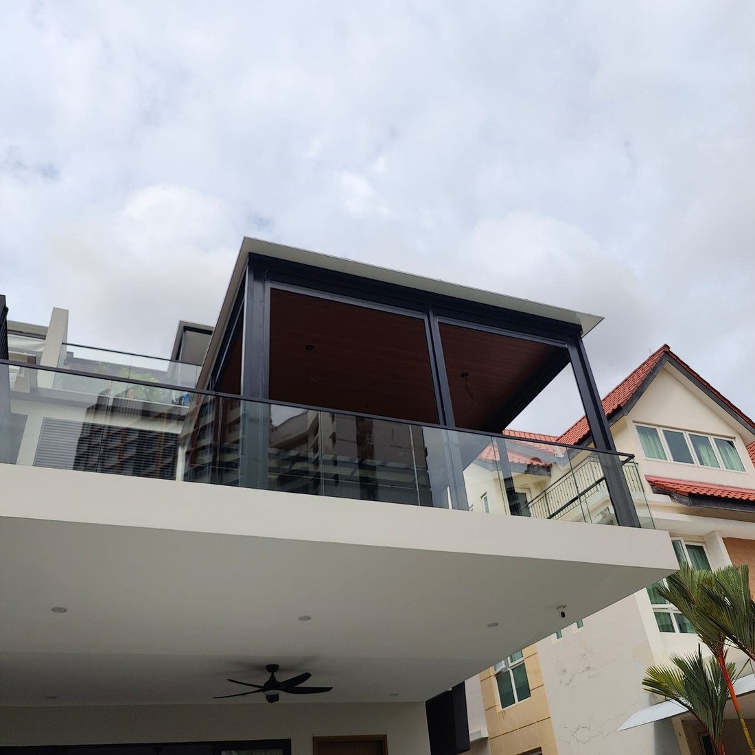 Zip blinds on balcony